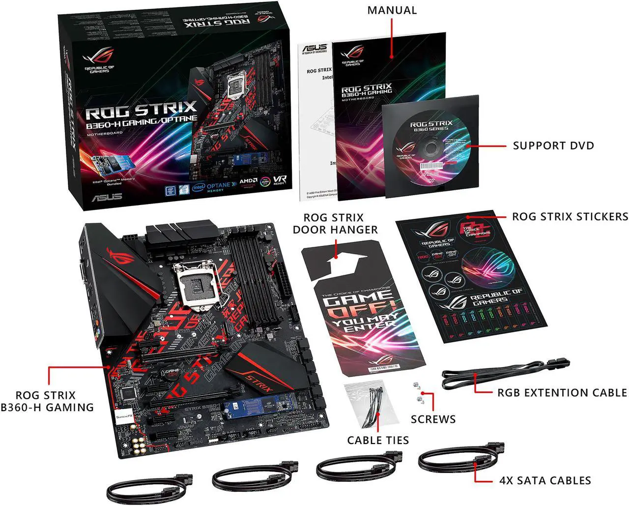 Alt view image 6 of 7 - ASUS ROG STRIX B360-H GAMING/OPTANE LGA 1151 (300 Series) Intel B360 HDMI USB 3.1 ATX Intel Motherboard