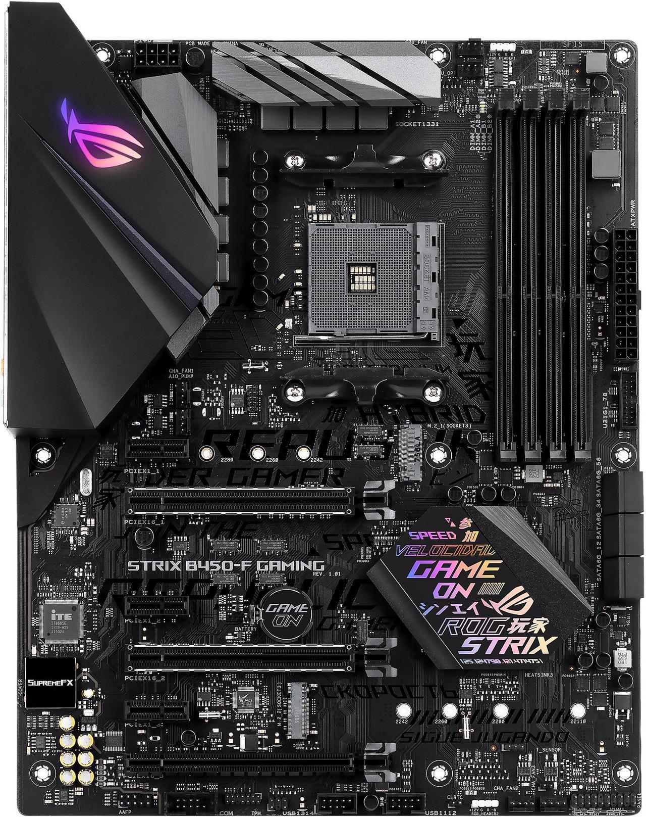 ASUS ROG STRIX B450-F GAMING AM4 AMD B450 SATA 6Gb/s ATX AMD Motherboard