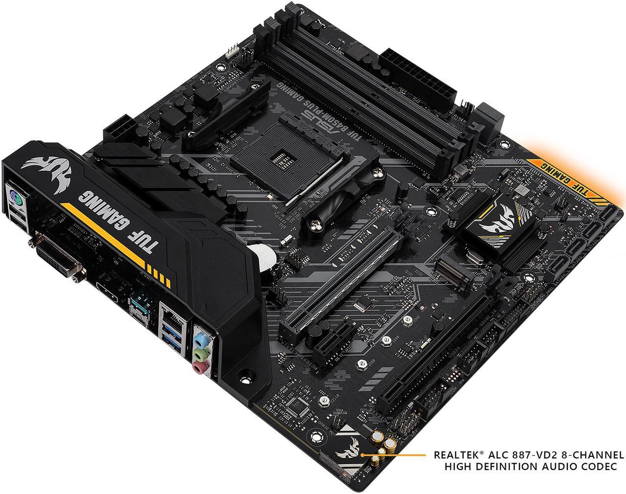 Alt view image 4 of 7 - ASUS TUF B450M-PLUS GAMING AM4 AMD B450 SATA 6Gb/s Micro ATX AMD Motherboard