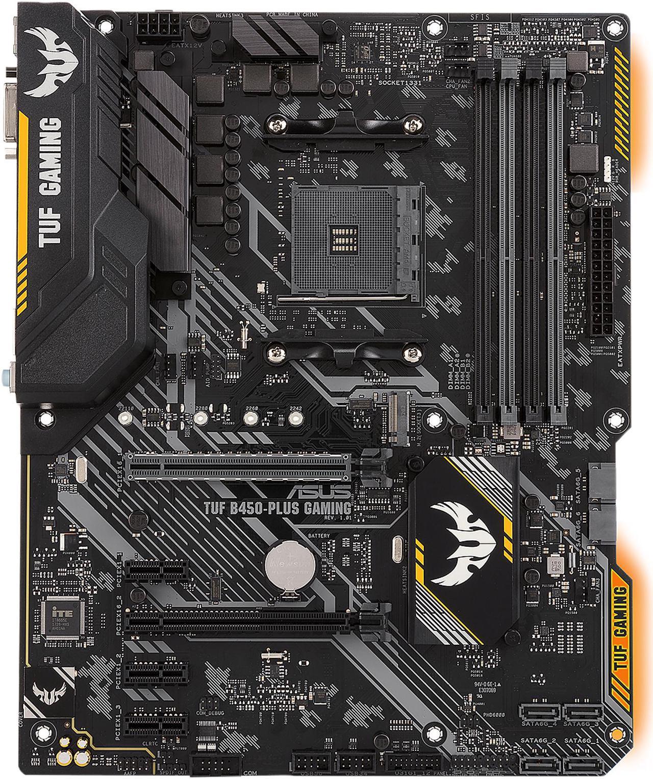 ASUS TUF B450-PLUS GAMING AM4 AMD B450 SATA 6Gb/s USB 3.1 HDMI ATX AMD Motherboard