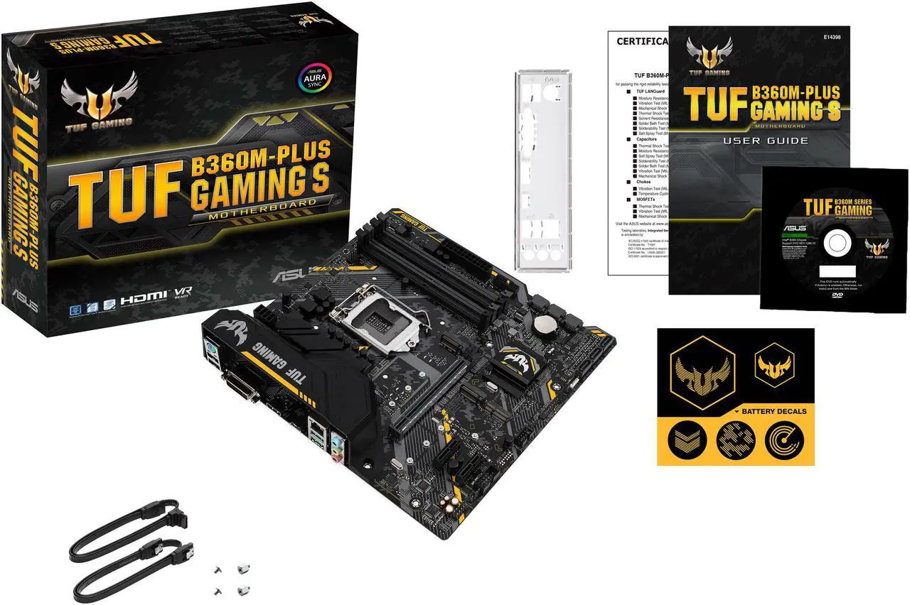Alt view image 5 of 6 - ASUS TUF B360M-PLUS GAMING S LGA 1151 (300 Series) Intel B360 HDMI USB 3.1 Micro ATX AMD Motherboard