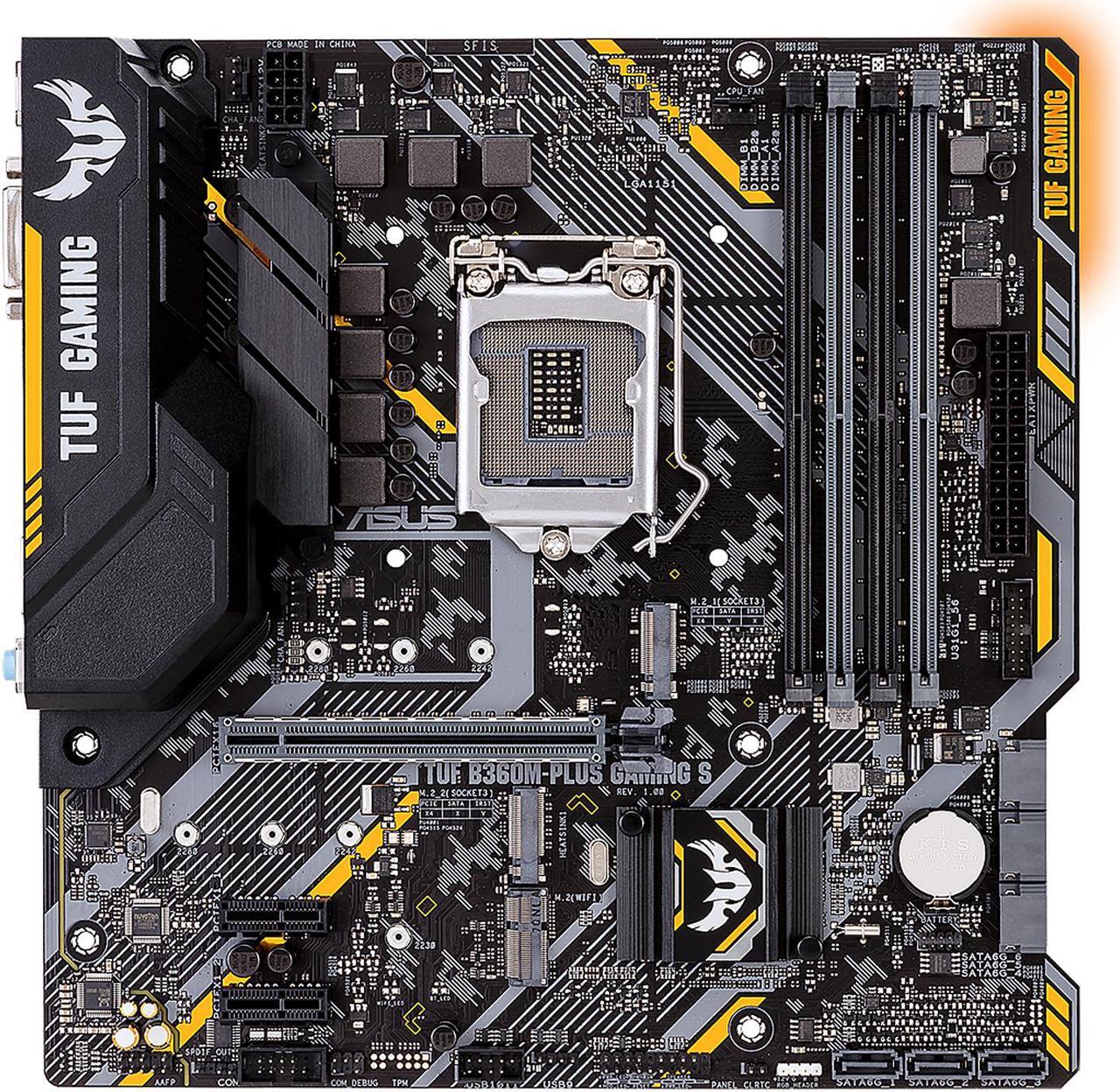 Alt view image 3 of 6 - ASUS TUF B360M-PLUS GAMING S LGA 1151 (300 Series) Intel B360 HDMI USB 3.1 Micro ATX AMD Motherboard