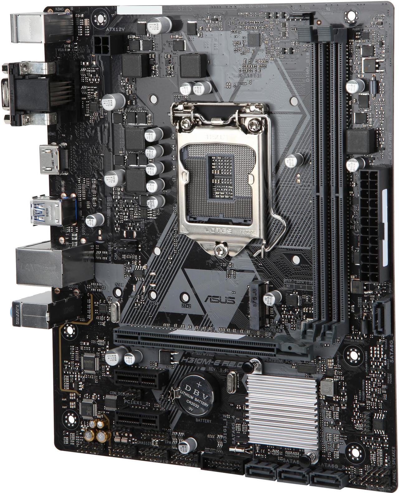 Main image of ASUS PRIME H310M-E R2.0 LGA 1151 (300 Series) Intel H310 HDMI USB 3.1 Micro ATX Intel Motherboard