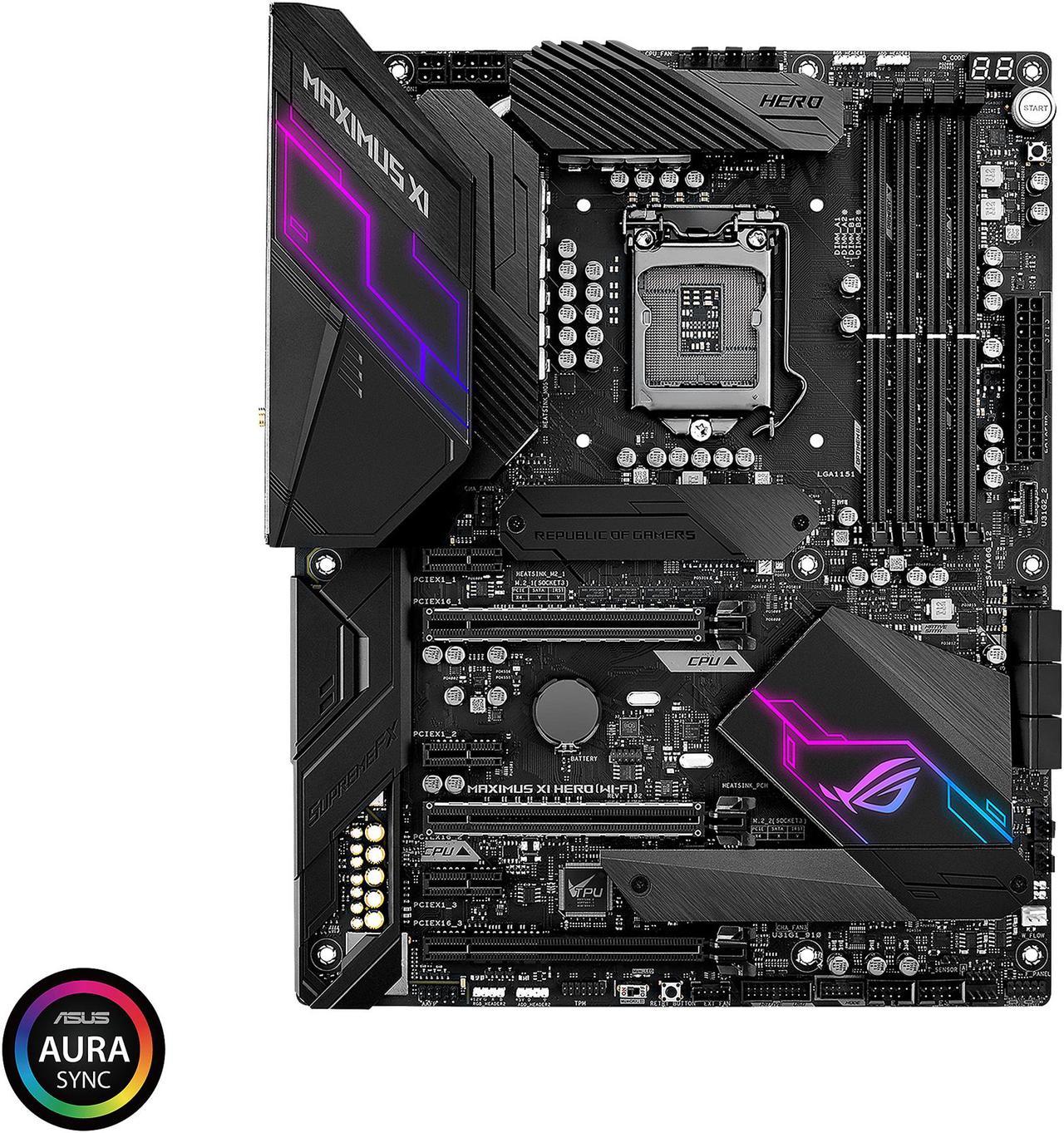 ASUS ROG Maximus XI Hero (Wi-Fi) Z390 Gaming Motherboard LGA1151 (Intel 8th and 9th Gen) ATX DDR4 DP HDMI M.2 USB 3.1 Gen2 Onboard 802.11 ac