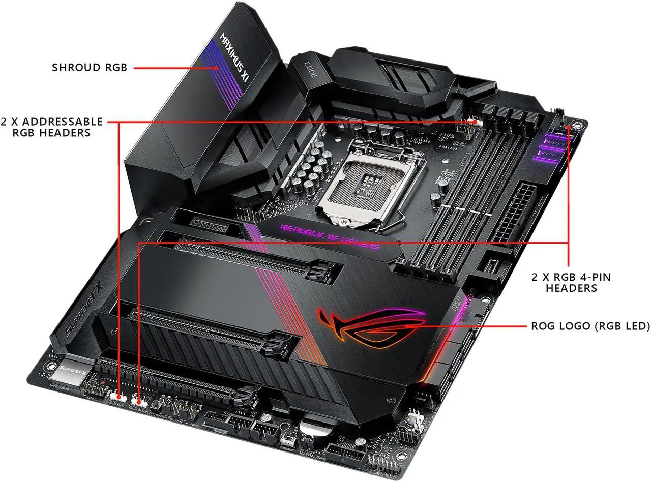 Alt view image 4 of 7 - ASUS ROG Maximus XI Code Z390 Gaming Motherboard LGA1151 (Intel 8th and 9th Gen) ATX DDR4 HDMI M.2 USB 3.1 Gen2 Onboard 802.11 ac Wi-Fi