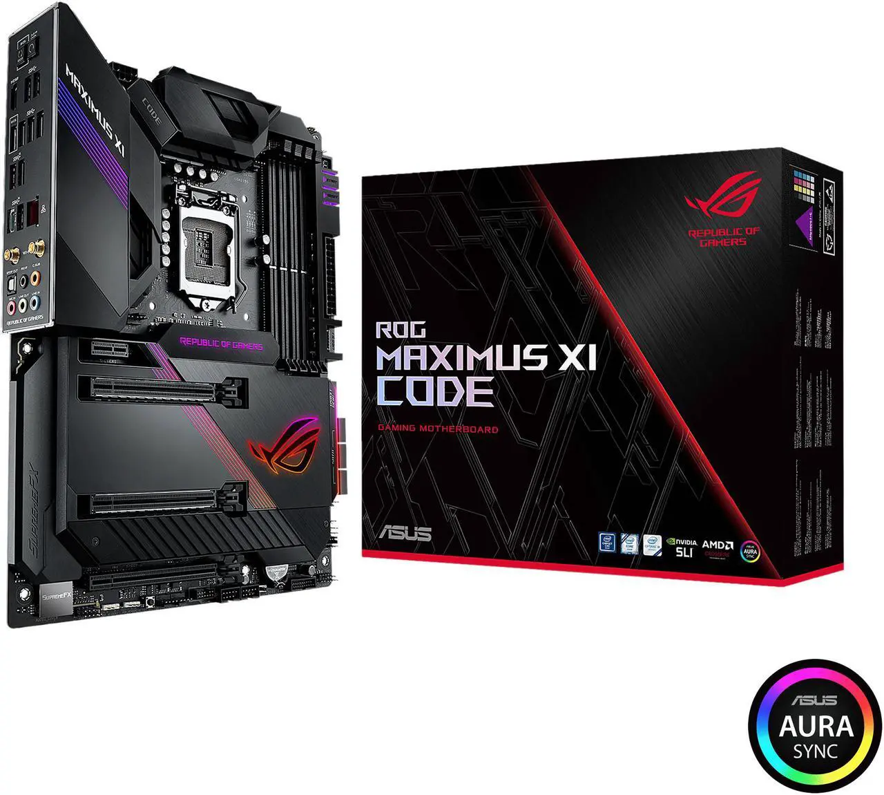 Main image of ASUS ROG Maximus XI Code Z390 Gaming Motherboard LGA1151 (Intel 8th and 9th Gen) ATX DDR4 HDMI M.2 USB 3.1 Gen2 Onboard 802.11 ac Wi-Fi