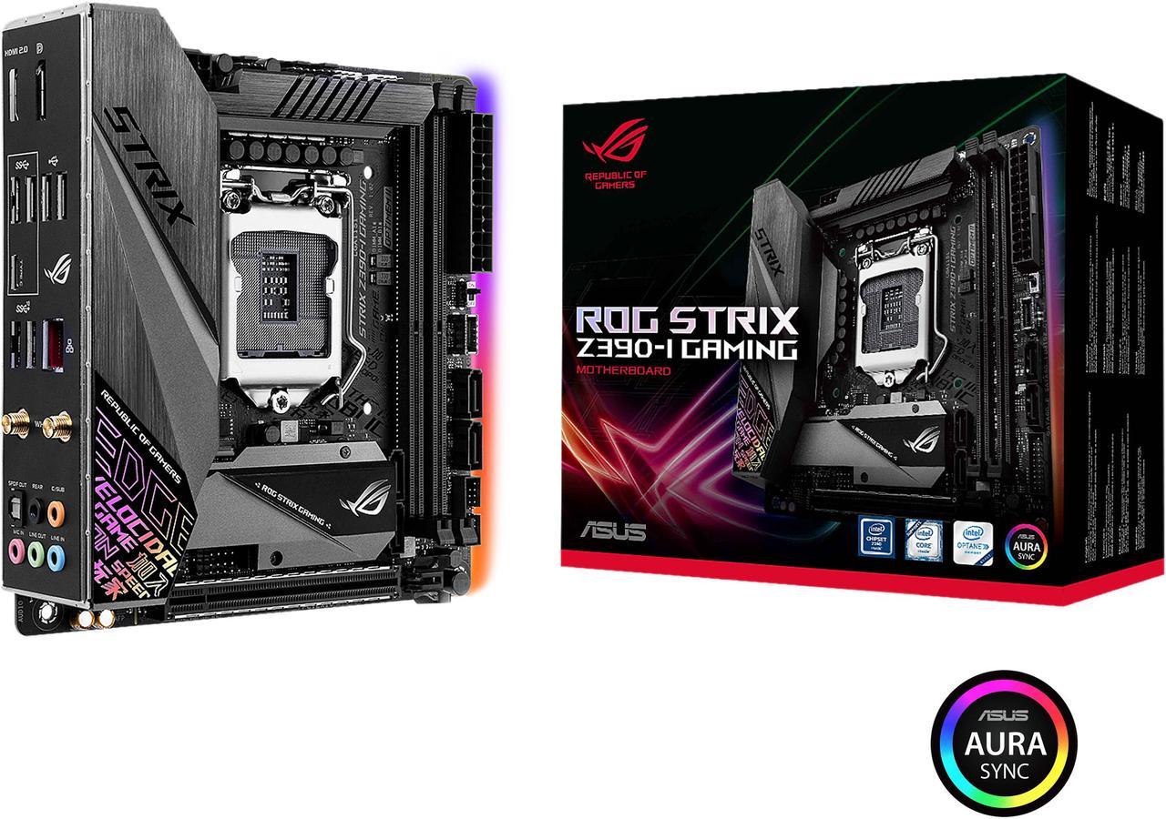 ASUS ROG Strix Z390-I Gaming Motherboard LGA1151 (Intel 8th and 9th Gen) Mini ITX (mITX) DDR4 DP HDMI M.2 USB 3.1 Gen2 Onboard 802.11 ac Wi-Fi