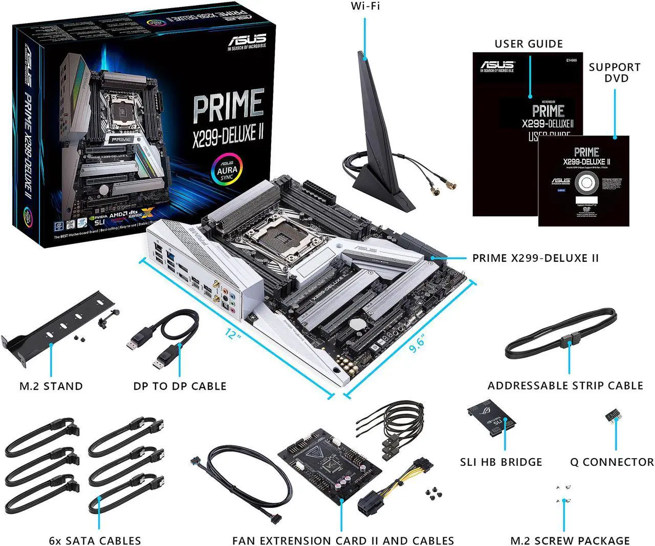 Alt view image 7 of 8 - ASUS Prime X299-Deluxe II LGA 2066 Intel X299 USB 3.1 ATX Intel Motherboard