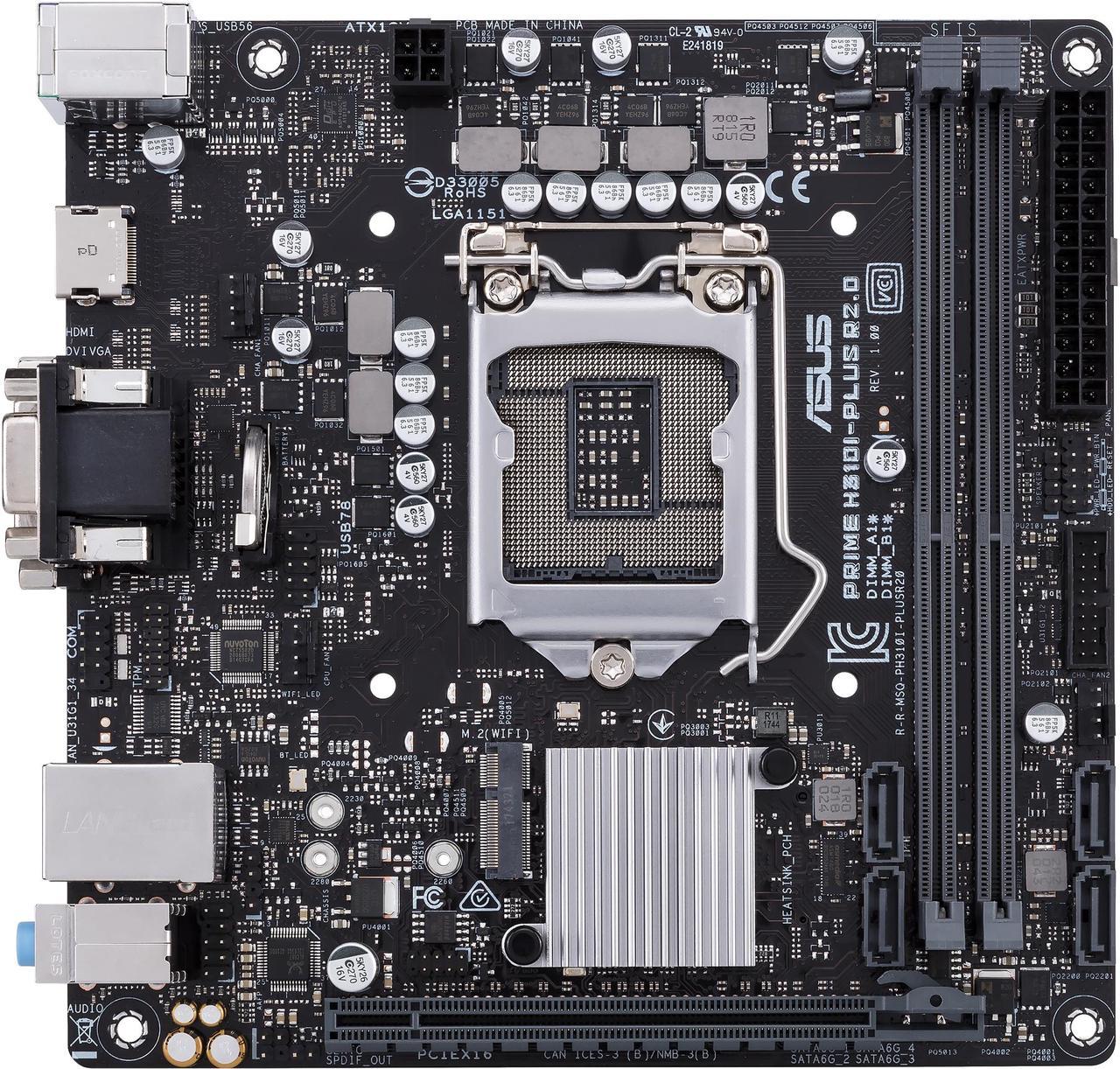 ASUS Prime H310I-PLUS R2.0/CSM LGA 1151 (300 Series) Intel H310 HDMI SATA 6Gb/s USB 3.1 Mini ITX Intel Motherboard