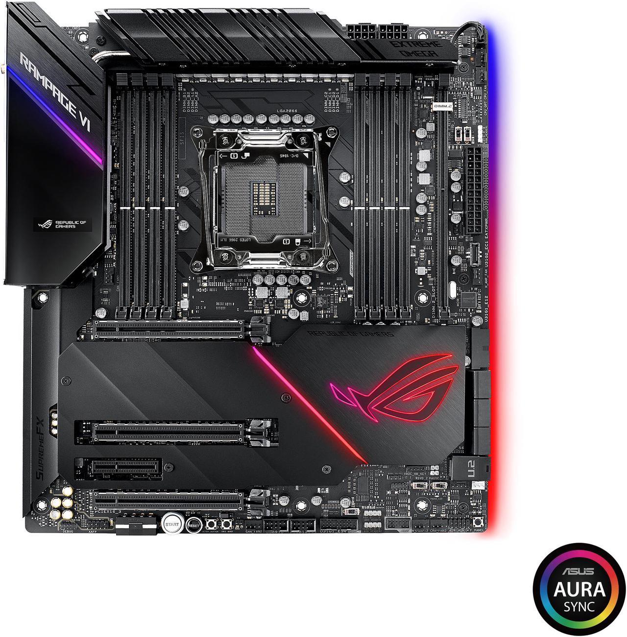 ASUS ROG RAMPAGE VI EXTRME OMEGA LGA 2066 Intel X299 SATA 6Gb/s USB 3.1 Extended ATX Intel Motherboard