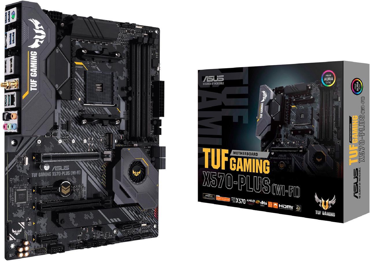 ASUS AM4 TUF Gaming X570-Plus (Wi-Fi) ATX Motherboard with PCIe 4.0, Dual M.2, 12+2 with Dr. MOS Power Stage, HDMI, DP, SATA 6Gb/s, USB 3.2 Gen 2 and Aura Sync RGB Lighting