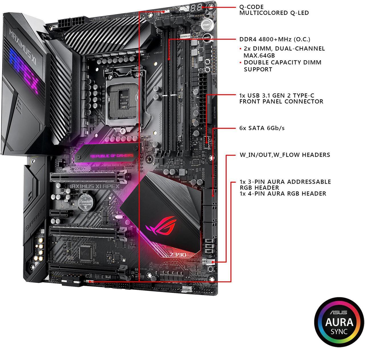 Main image of ASUS ROG Maximus XI Apex LGA 1151 (300 Series) Intel Z390 SATA 6Gb/s ATX Intel Motherboard