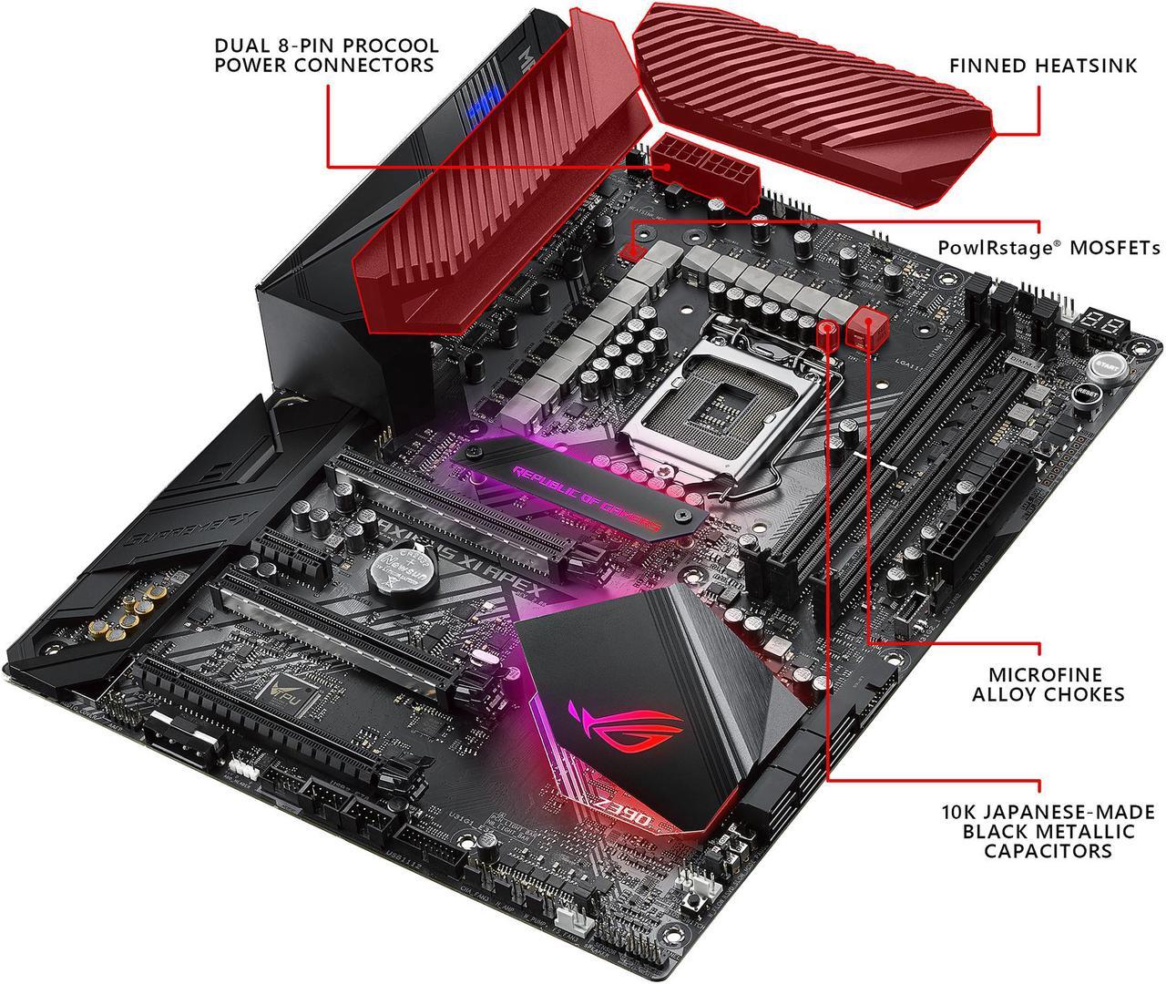 Alt view image 2 of 6 - ASUS ROG Maximus XI Apex LGA 1151 (300 Series) Intel Z390 SATA 6Gb/s ATX Intel Motherboard