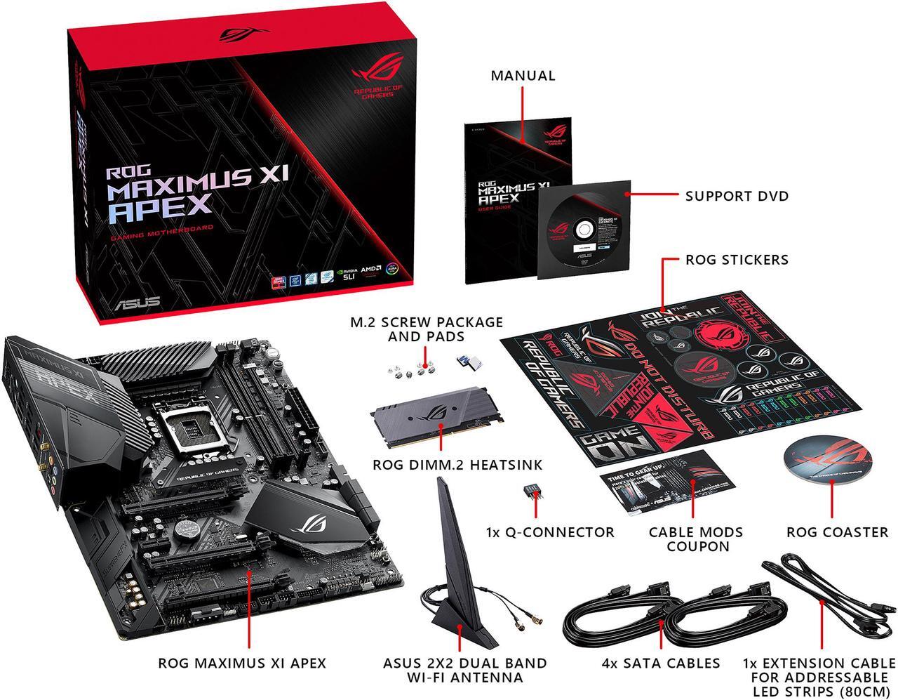 Alt view image 5 of 6 - ASUS ROG Maximus XI Apex LGA 1151 (300 Series) Intel Z390 SATA 6Gb/s ATX Intel Motherboard