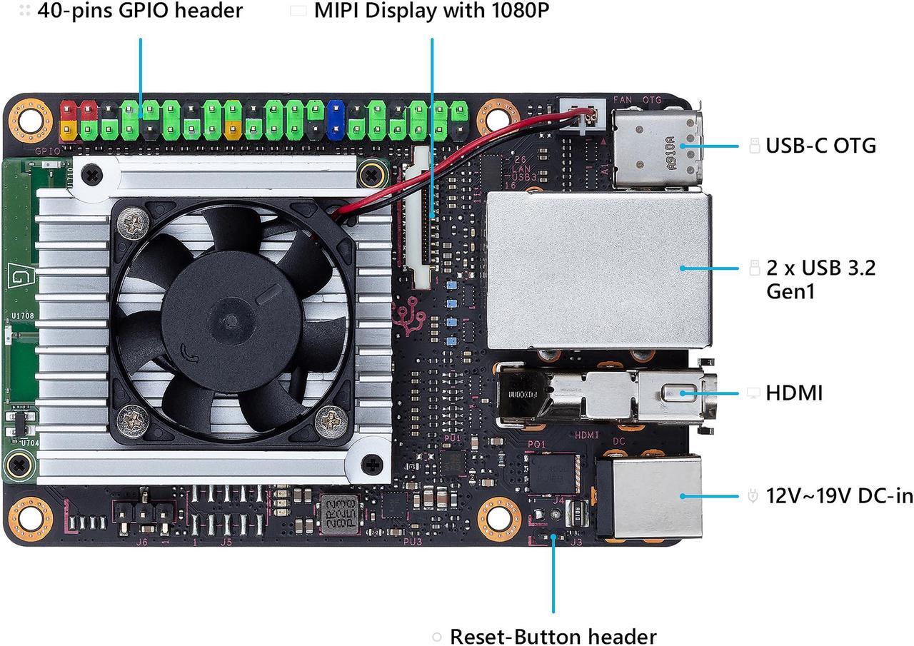 Alt view image 3 of 5 - ASUS Tinker Edge T Soc 1.5 Ghz QuadCore CPU, GC7000 Lite Graphics, 1GB LPDDR4, 8GB EMMC Mini Motherboard (90ME0140-M0AAY0)