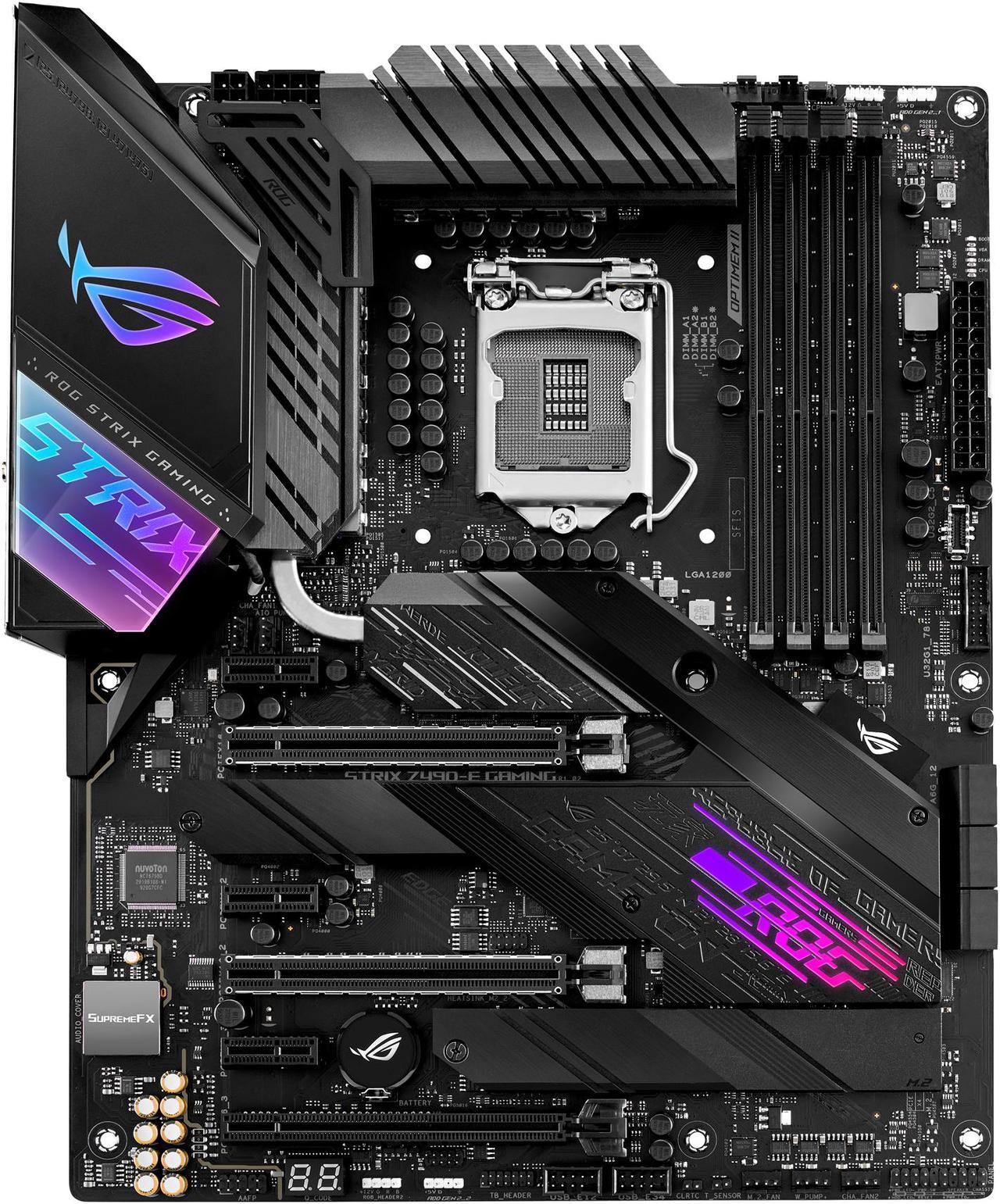 ASUS ROG STRIX Z490-E GAMING LGA 1200 (Intel 10th Gen) Intel Z490 (WiFi 6) SATA 6Gb/s ATX Intel Motherboard (14+2 Power Stages, DDR4 4600, Intel 2.5 Gb Ethernet, Bluetooth v5.1, Dual M.2 and AURA Sync)