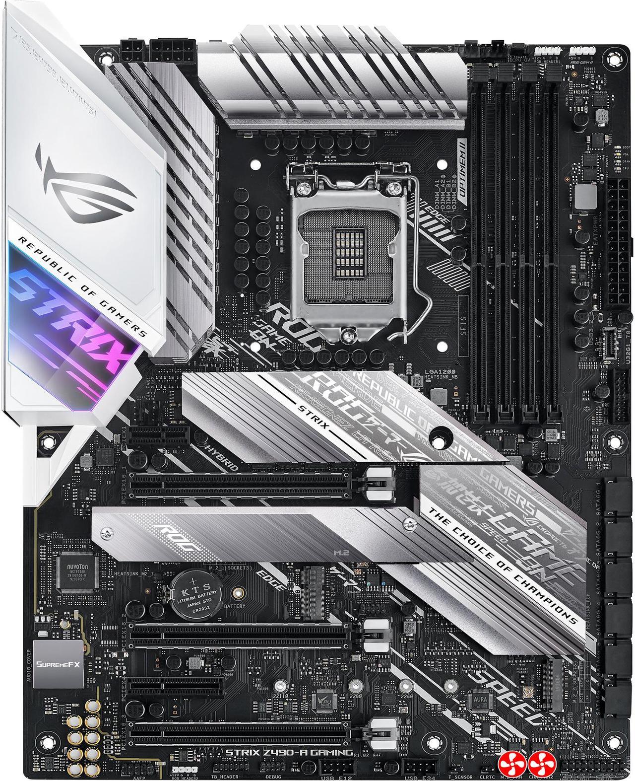 ASUS ROG STRIX Z490-A GAMING LGA 1200 (Intel 10th Gen) Intel Z490 SATA 6Gb/s ATX Intel Motherboard (12+2 Power Stages, DDR4 4600, Intel 2.5Gb Ethernet, USB 3.2 Gen 2, AURA Sync)