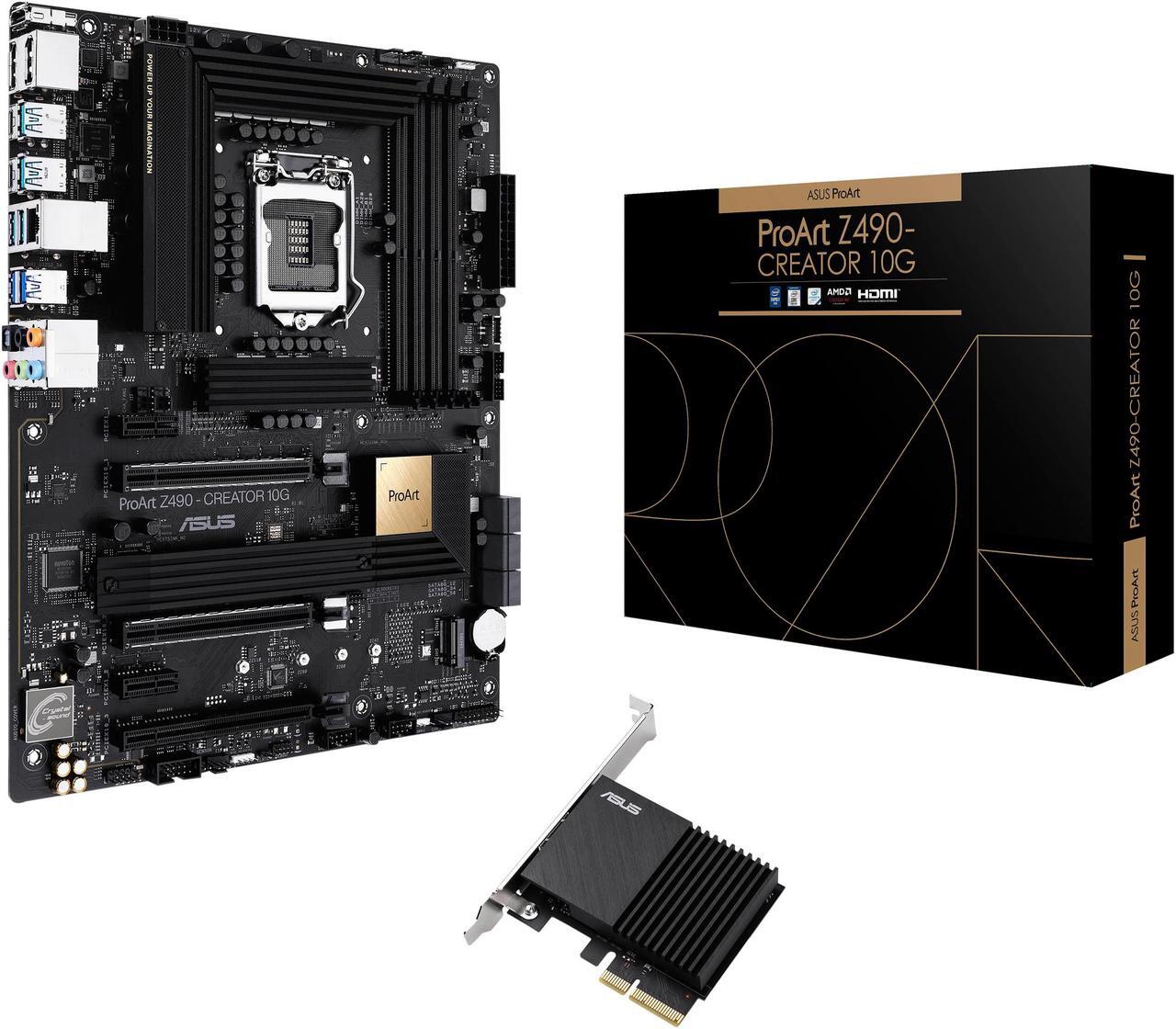 Alt view image 7 of 7 - ASUS ProART Z490-CREATOR 10G LGA 1200 Intel Z490 SATA 6Gb/s ATX Intel Motherboard (12+2 Power Stages, DDR4 4600, 10G LAN Card, 2.5G Intel LAN, Thunderbolt 3 Type-C, M.2, USB 3.2 Gen 2)