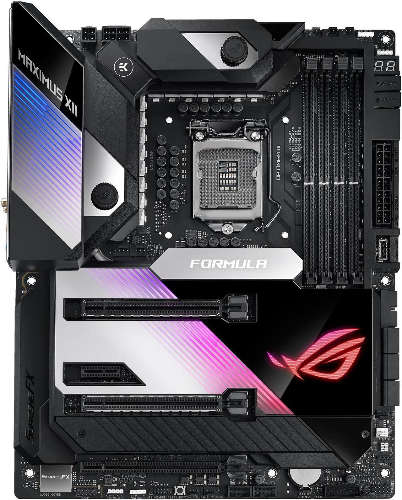 ASUS ROG MAXIMUS XII FORMULA (WiFi 6) LGA 1200 Intel Z490 SATA 6Gb/s ATX Intel Motherboard (16 Power Stages, EK CrossChill III, 10Gbps & Intel 2.5Gb LAN, Triple M.2, 2" Livedash OLED, Aura Sync)