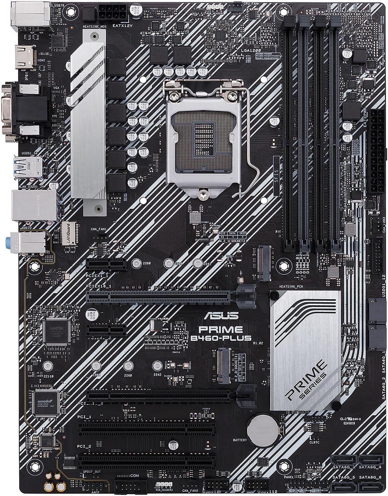 ASUS PRIME B460-PLUS LGA 1200 Intel B460 SATA 6Gb/s ATX Intel Motherboard