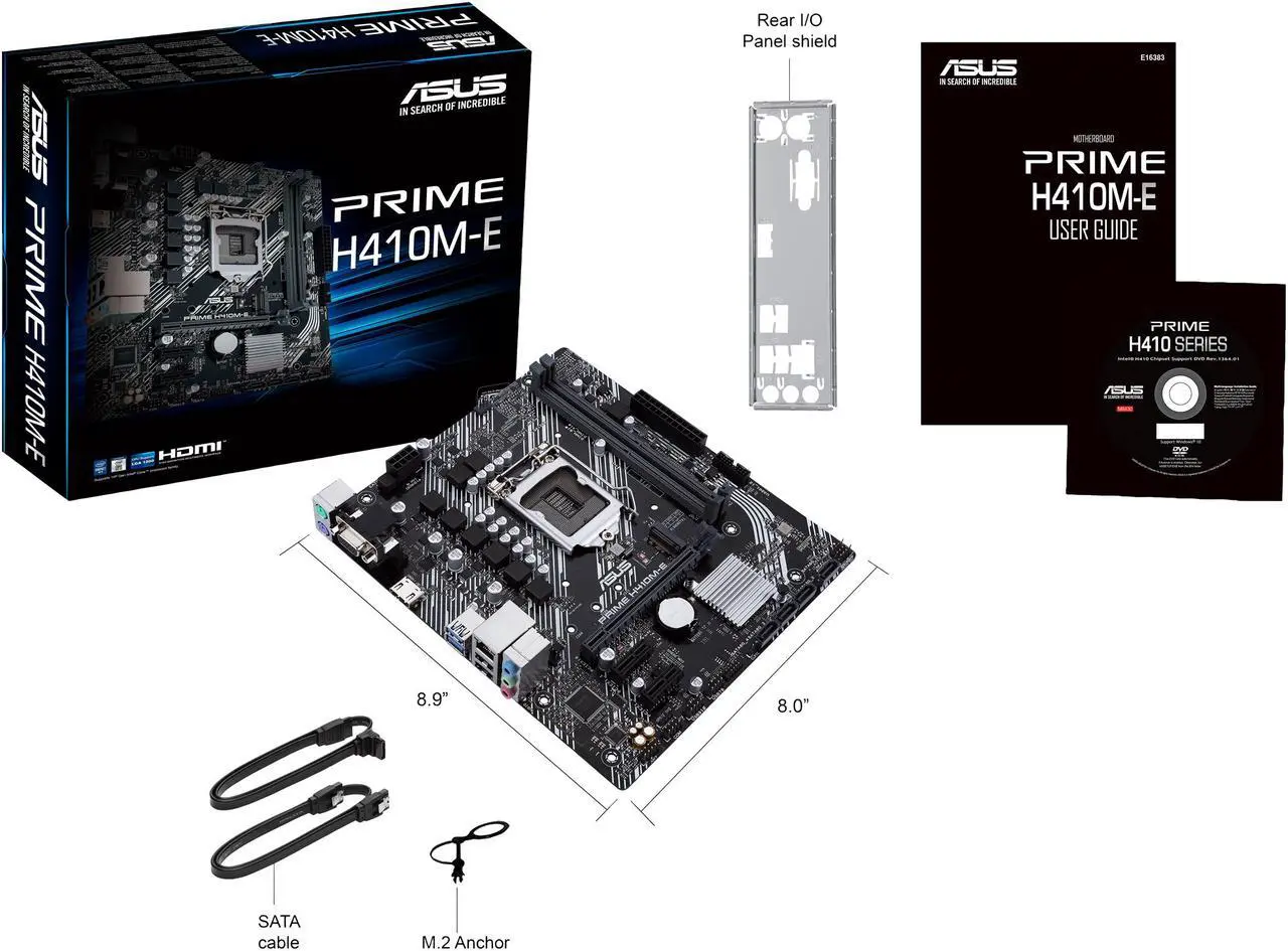 Alt view image 5 of 6 - ASUS PRIME H410M-E LGA 1200 Intel H410 Micro ATX Intel Motherboard