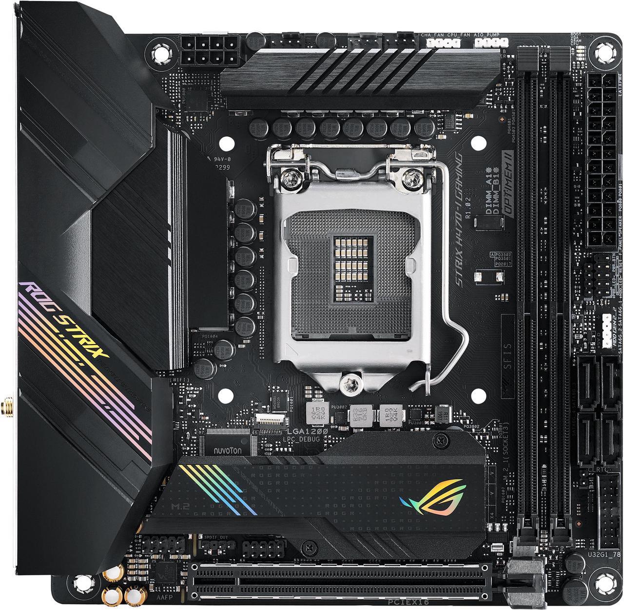 Main image of ASUS ROG STRIX H470-I GAMING LGA 1200 Intel H470 Mini ITX Intel Motherboard
