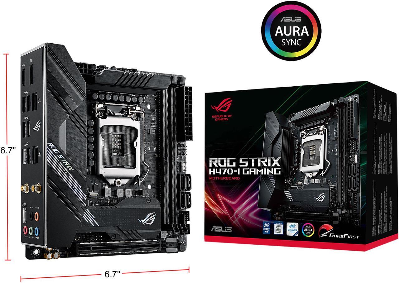 Alt view image 8 of 8 - ASUS ROG STRIX H470-I GAMING LGA 1200 Intel H470 Mini ITX Intel Motherboard