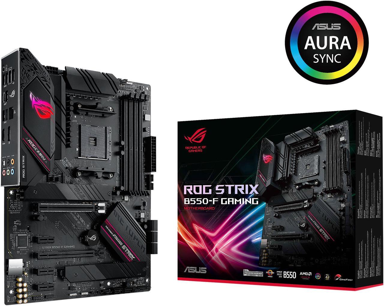 ASUS ROG Strix B550-F Gaming AMD AM4 Zen 3 Ryzen 5000 & 3rd Gen Ryzen ATX Gaming Motherboard (PCIe 4.0, 2.5Gb LAN, BIOS Flashback, HDMI 2.1, Addressable Gen 2 RGB Header and Aura Sync)