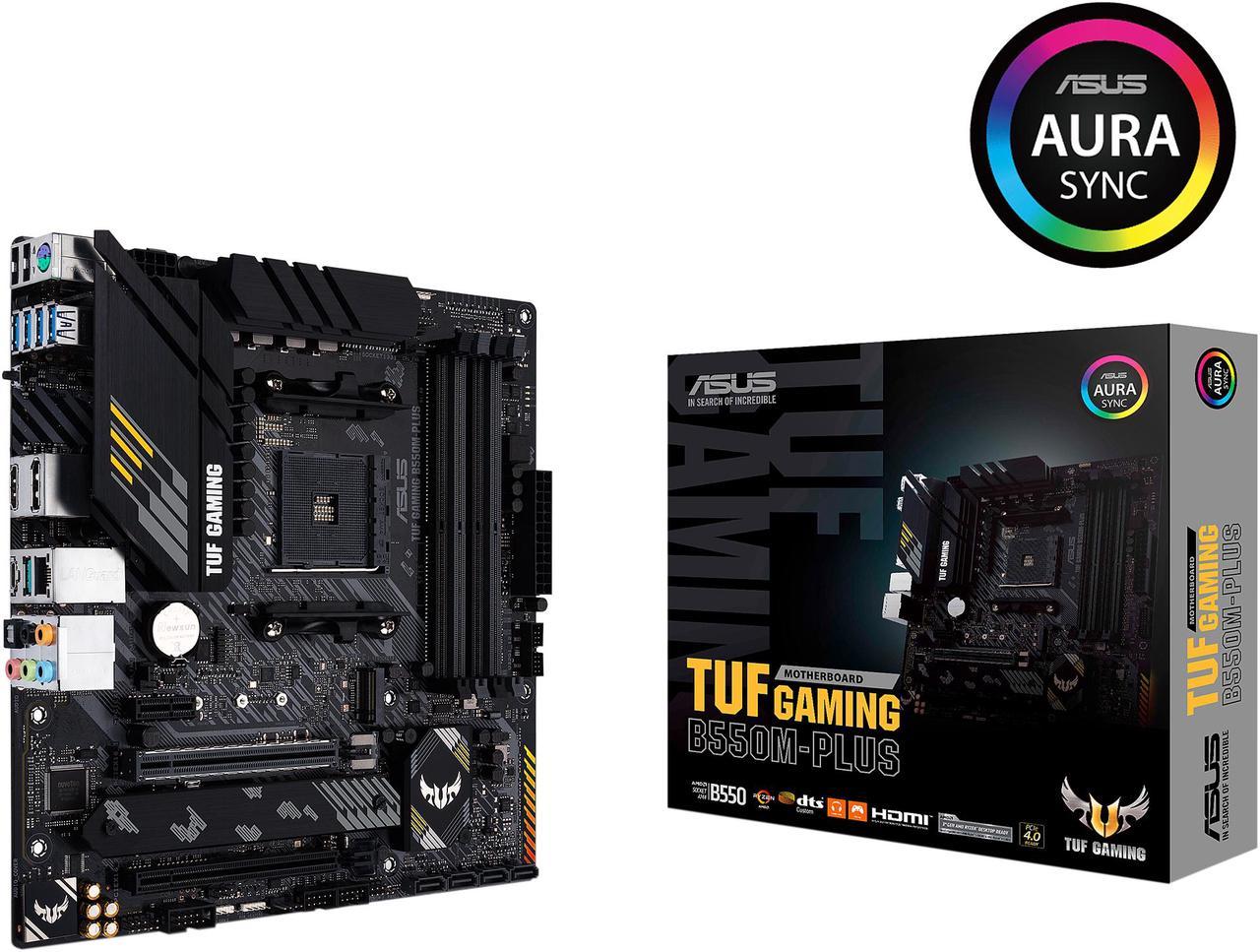 ASUS TUF GAMING B550M-PLUS AMD AM4 (3rd Gen Ryzen) Micro ATX Gaming Motherboard (PCIe 4.0, 2.5Gb LAN, BIOS FlashBack, HDMI 2.1, USB 3.2 Gen 2, Addressable Gen 2 RGB Header and AURA Sync)