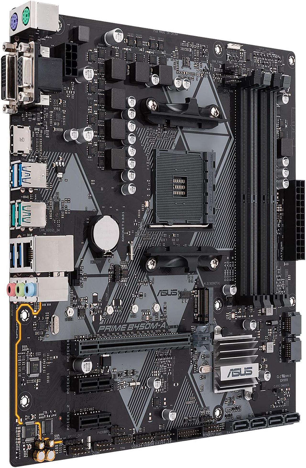 Main image of ASUS PRIME B450M-A (90MB0YR0-M0EAY0) AM4 AMD B450 SATA 6Gb/s USB 3.1 HDMI Micro ATX AMD Motherboard