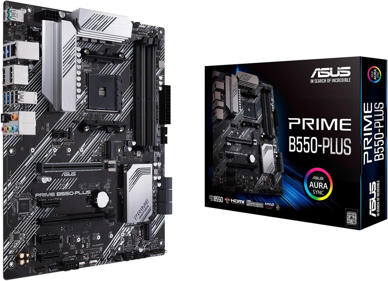 ASUS PRIME B550-PLUS AM4 AMD B550 SATA 6Gb/s USB 3.0 HDMI ATX AMD Motherboard