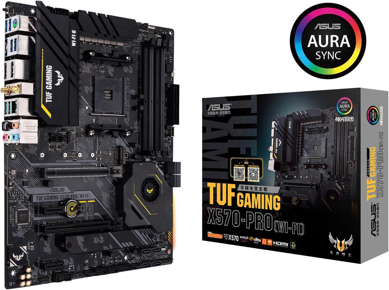 ASUS TUF Gaming X570-PRO (WiFi 6) AMD AM4 (3rd Gen Ryzen ATX Gaming Motherboard (PCIe 4.0, 2.5Gb LAN, BIOS Flashback, HDMI, USB 3.2 Gen 2, Addressable Gen 2 RGB Header and Aura Sync)