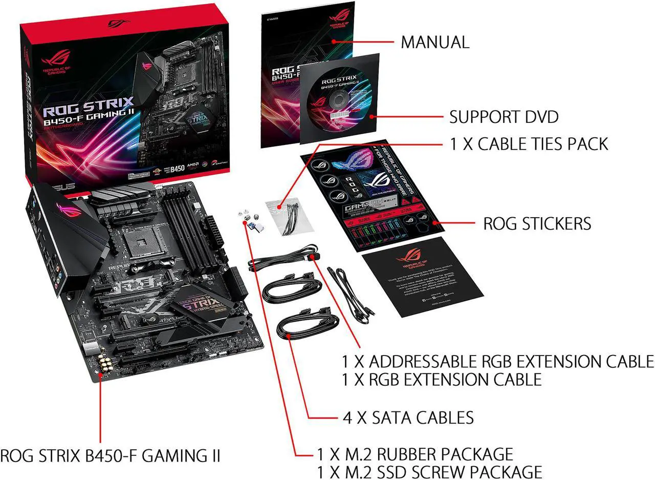 Alt view image 7 of 7 - ASUS ROG Strix B450-F Gaming II AMD AM4 (3rd Gen Ryzen) ATX Gaming Motherboard (8+4 Power Stages, HDMI 2.0b/DP, 2 x PCIe 3.0 x16, USB 3.2 Gen 2 Type A, USB Type-C, BIOS FlashBack, 256MB BIOS Flash ROM, AI Noise Canceling Microphone)
