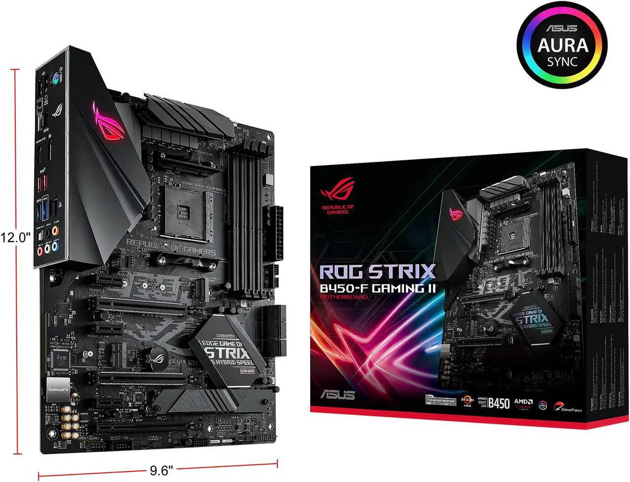 Alt view image 2 of 7 - ASUS ROG Strix B450-F Gaming II AMD AM4 (3rd Gen Ryzen) ATX Gaming Motherboard (8+4 Power Stages, HDMI 2.0b/DP, 2 x PCIe 3.0 x16, USB 3.2 Gen 2 Type A, USB Type-C, BIOS FlashBack, 256MB BIOS Flash ROM, AI Noise Canceling Microphone)