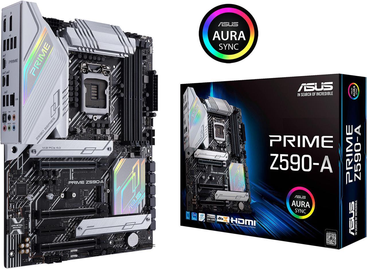 Alt view image 2 of 7 - ASUS Prime Z590-A LGA 1200 (Intel 11th/10th Gen) ATX Motherboard (14+2 DrMOS Power Stages, 3 x M.2, Intel 2.5Gb LAN, USB 3.2 Front Panel Type-C, Thunderbolt 4 Support, Aura Sync RGB Lighting)