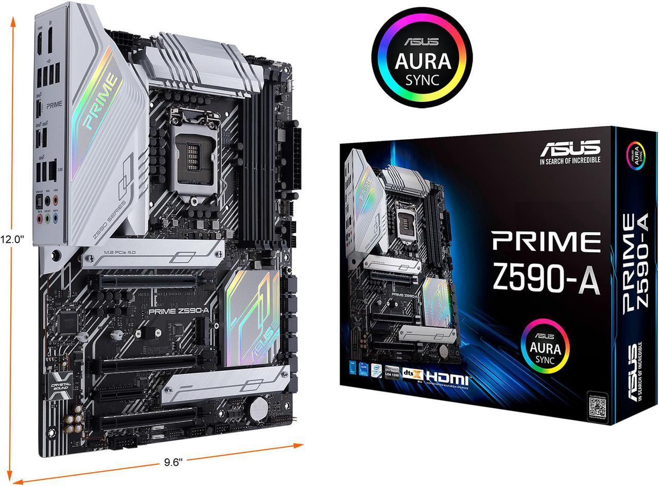 Alt view image 3 of 7 - ASUS Prime Z590-A LGA 1200 (Intel 11th/10th Gen) ATX Motherboard (14+2 DrMOS Power Stages, 3 x M.2, Intel 2.5Gb LAN, USB 3.2 Front Panel Type-C, Thunderbolt 4 Support, Aura Sync RGB Lighting)
