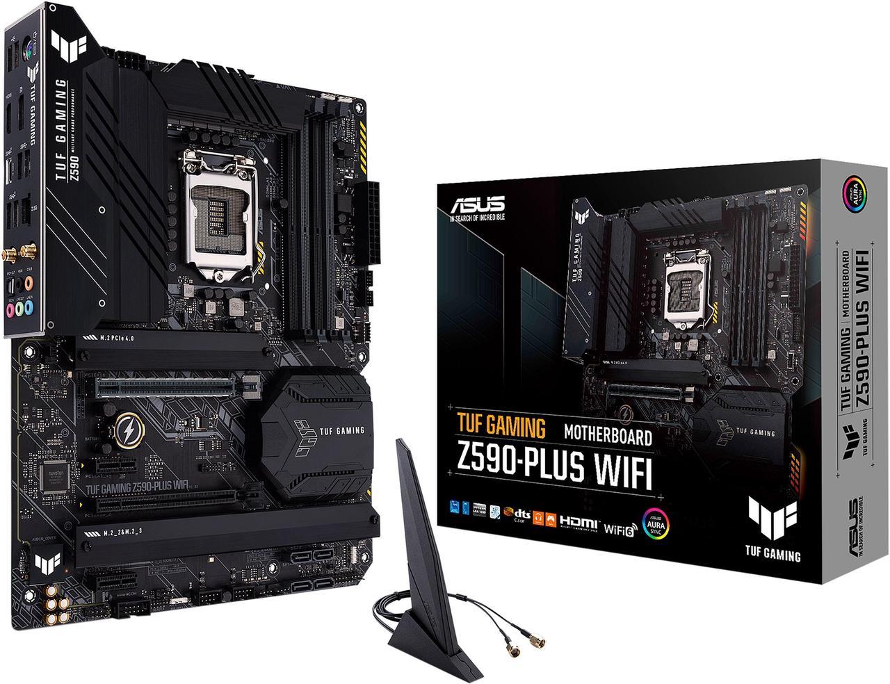 ASUS TUF Gaming Z590-Plus WiFi 6, LGA 1200 (Intel 11th/10th Gen) ATX Gaming Motherboard (PCIe 4.0, 3 x M.2/NVMe SSD, 14+2 Power Stages, USB 3.2 Gen 1 Front Panel Type-C, 2.5Gb LAN, Thunderbolt 4 Support, Aura RGB Lighting)