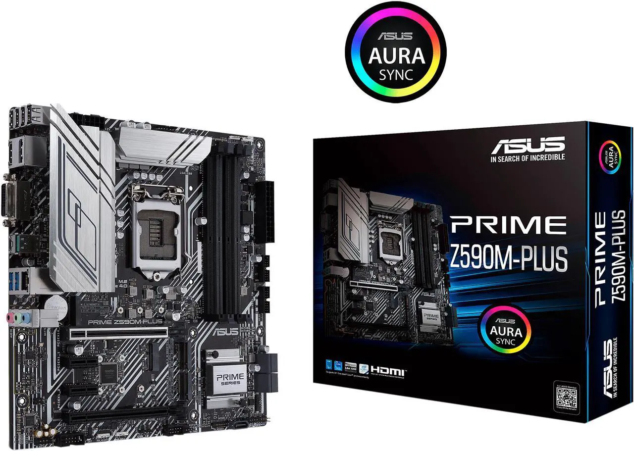 Alt view image 2 of 6 - ASUS PRIME Z590M-PLUS LGA 1200 Intel Z590 Micro ATX Intel Motherboard