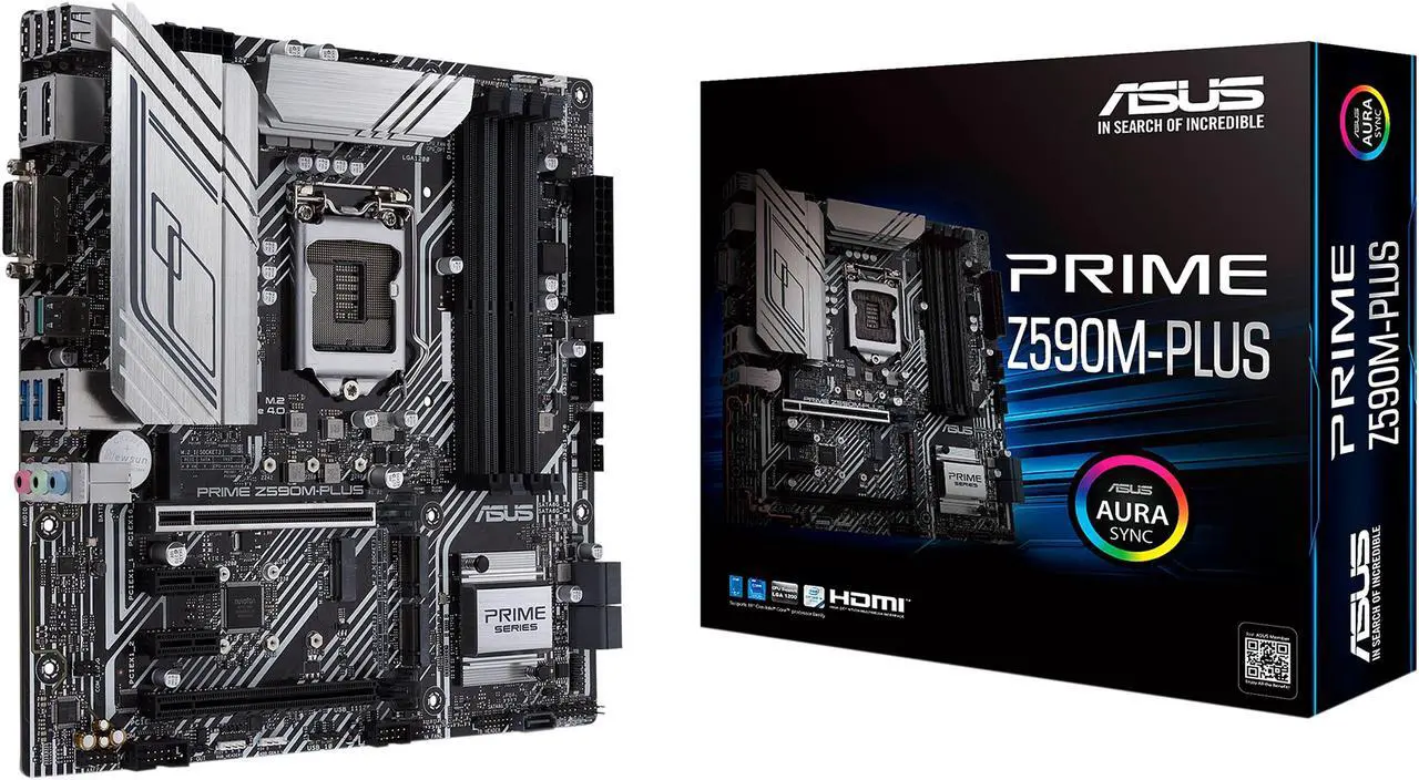 Main image of ASUS PRIME Z590M-PLUS LGA 1200 Intel Z590 Micro ATX Intel Motherboard