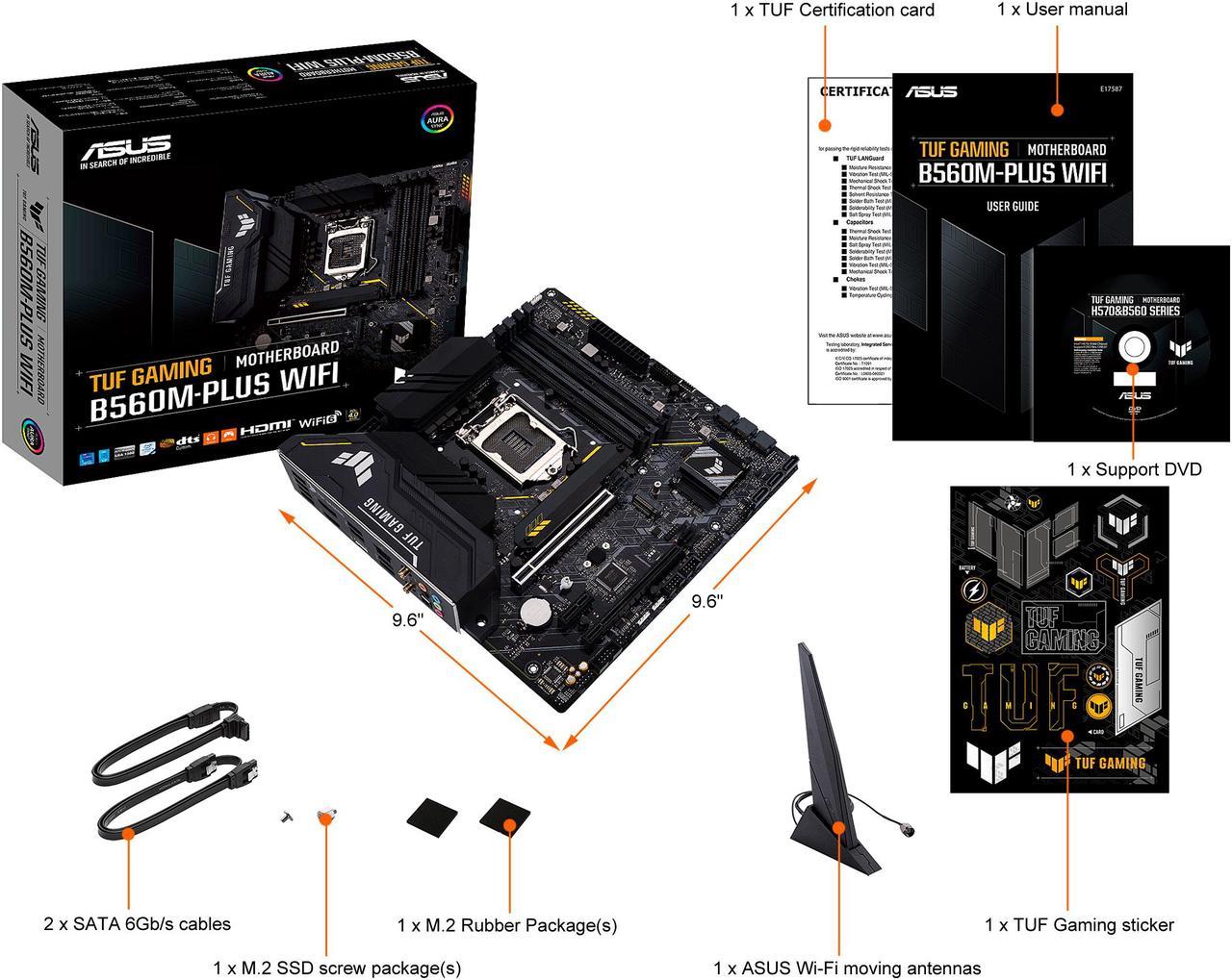 Alt view image 6 of 7 - ASUS TUF Gaming B560M-PLUS WiFi LGA1200 (Intel®11th/10th Gen) Micro ATX Gaming Motherboard (PCIe 4.0, 2X M.2 Slots,8+1 Power Stages, 2.5Gb LAN, WiFi 6, USB 3.2 Type-C®, Thunderbolt™ 4 Support)