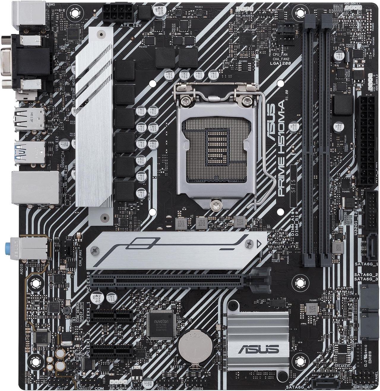 ASUS PRIME H510M-A/CSM LGA 1200 Intel H510 SATA 6Gb/s Micro ATX Intel Motherboard