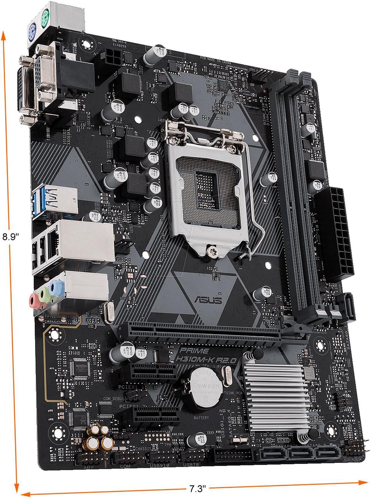 Alt view image 2 of 2 - ASUS PRIME H310M-K R2.0 (90MB0Z30-M0EAY0) LGA 1151 (300 Series) Intel H310 SATA 6Gb/s Micro ATX Intel Motherboard