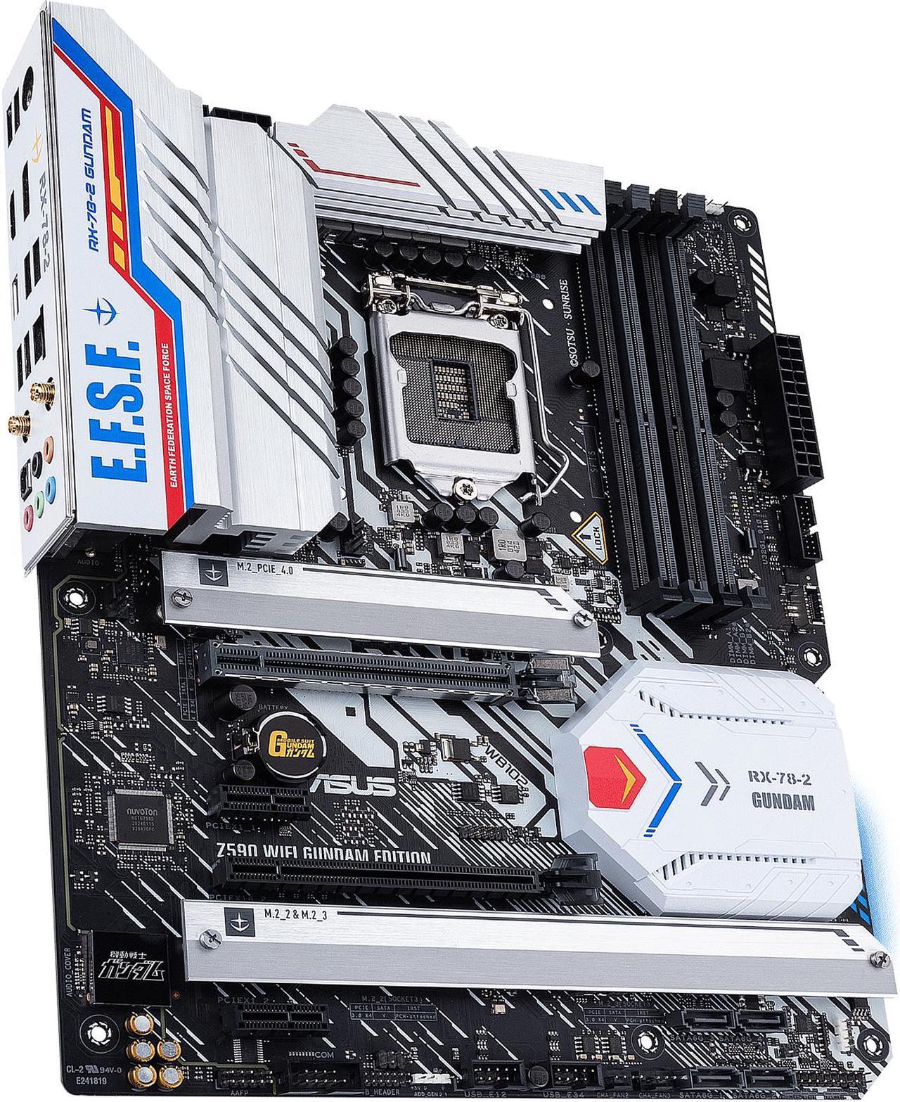 Alt view image 4 of 9 - ASUS Z590 WIFI GUNDAM EDITION LGA 1200 Intel Z590 ATX Intel Motherboard