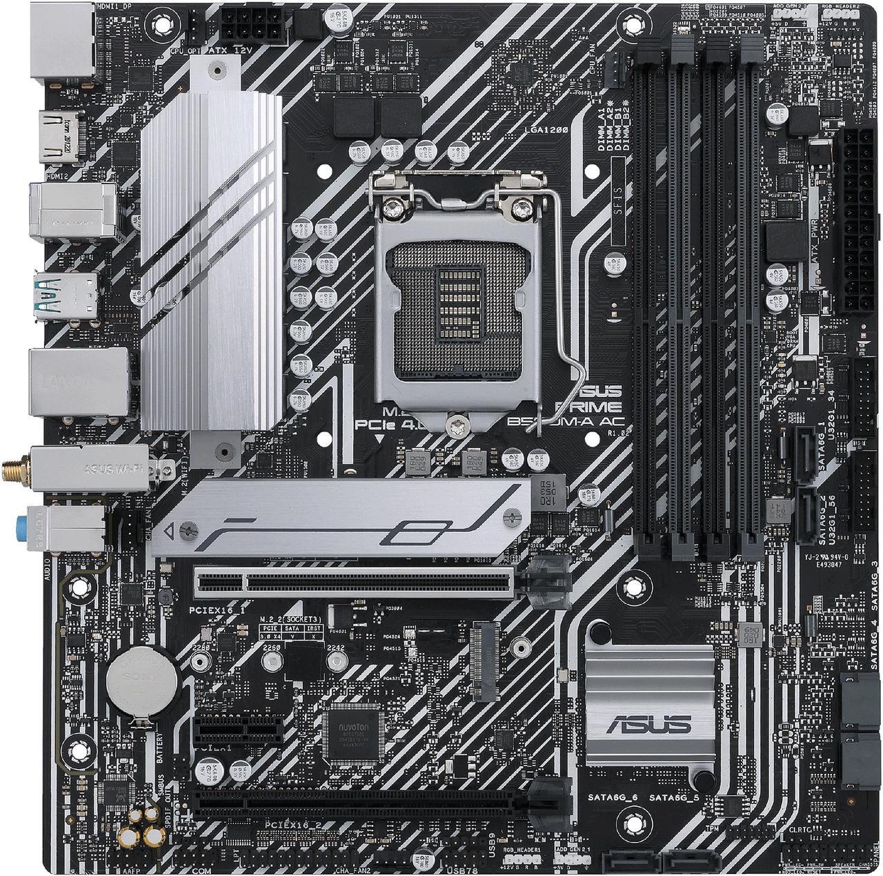 Main image of ASUS PRIME B560M-A AC LGA 1200 Intel B560 Micro ATX Intel Motherboard