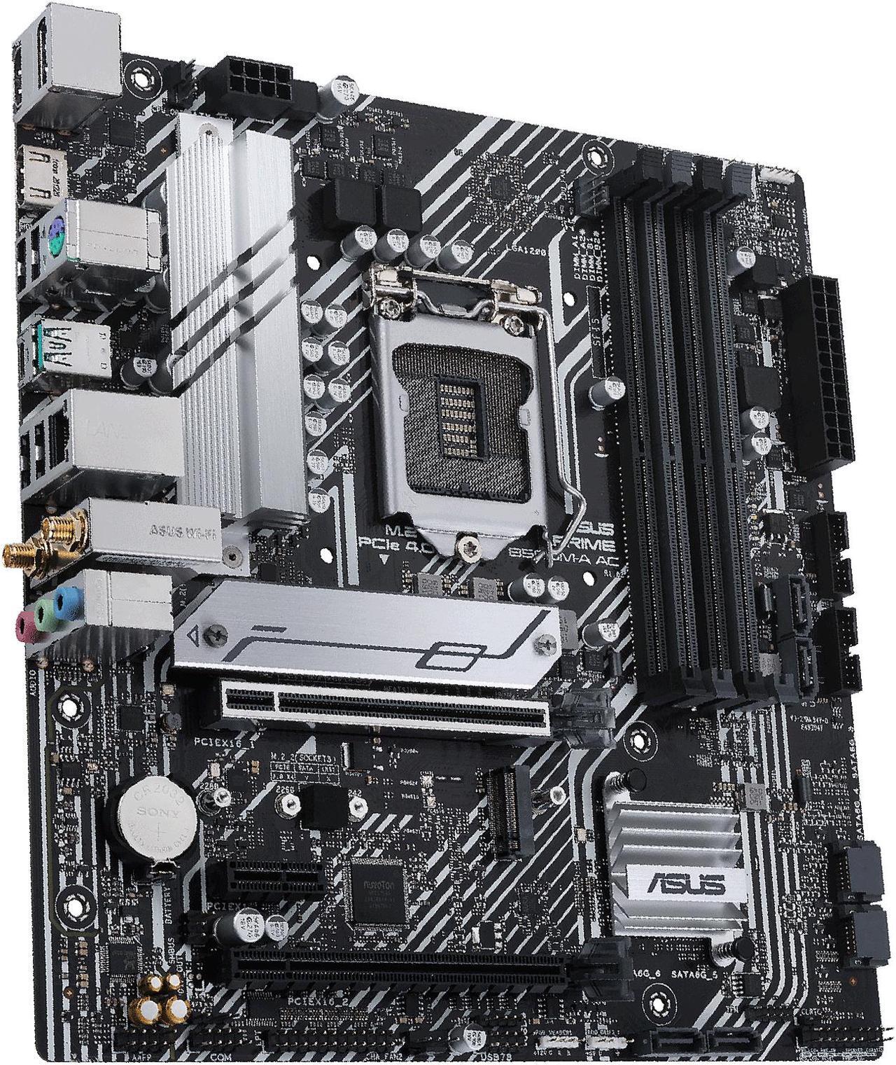 Alt view image 4 of 7 - ASUS PRIME B560M-A AC LGA 1200 Intel B560 Micro ATX Intel Motherboard