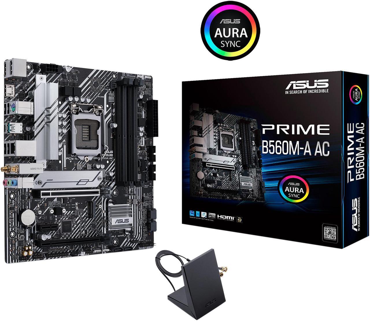 Alt view image 7 of 7 - ASUS PRIME B560M-A AC LGA 1200 Intel B560 Micro ATX Intel Motherboard