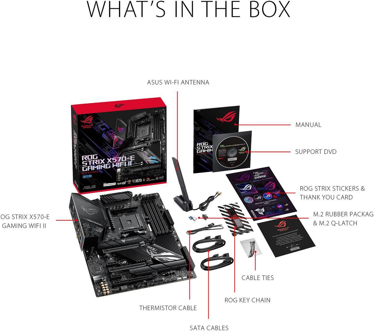 Alt view image 6 of 6 - ASUS ROG Strix X570-E Gaming WIFI II AMD AM4 X570S ATX Gaming Motherboard (PCIe 4.0, Passive PCH Heatsink, 12+4 Power Stages, WiFi 6E, 2.5 Gb LAN, Dual M.2 with Heatsinks, USB 3.2 Gen 2 Type C and Aura Sync RGB Lighting