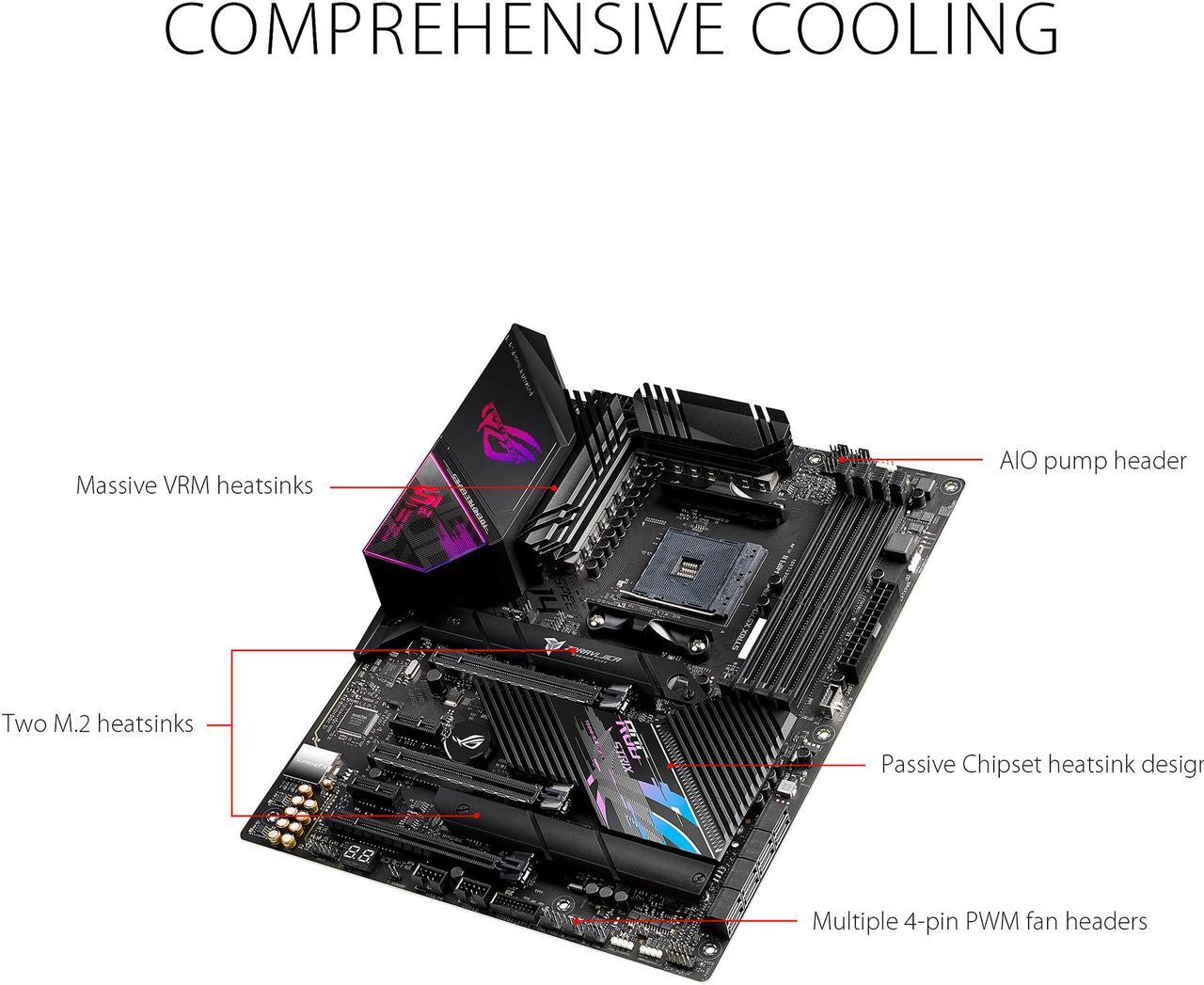 Alt view image 4 of 6 - ASUS ROG Strix X570-E Gaming WIFI II AMD AM4 X570S ATX Gaming Motherboard (PCIe 4.0, Passive PCH Heatsink, 12+4 Power Stages, WiFi 6E, 2.5 Gb LAN, Dual M.2 with Heatsinks, USB 3.2 Gen 2 Type C and Aura Sync RGB Lighting