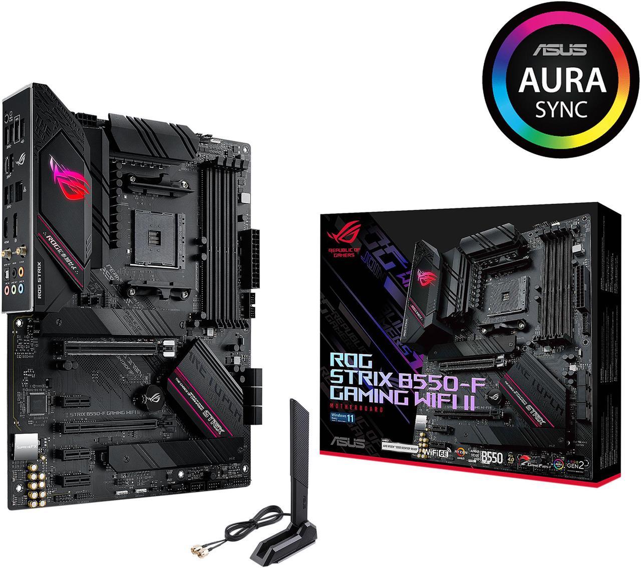 Asus ROG STRIX B550-F GAMING WIFI II AMD AM4 (3rd Gen Ryzen) ATX Gaming Motherboard (PCIe 4.0,WiFi 6E, 2.5Gb LAN, BIOS FlashBack, HDMI 2.1, Addressable Gen 2 RGB Header and AURA Sync)