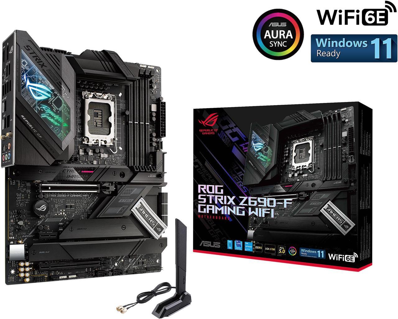 ASUS ROG Strix Z690-F Gaming WiFi 6E LGA 1700(Intel® 12th&13th Gen) ATX gaming motherboard(PCIe 5.0, DDR5,16+1 power stages,2.5 Gb LAN,Bluetooth v5.2,Thunderbolt 4,4xM.2/NVMe SSD and Front panel USB 3.2 Gen 2x2 Type-C connector)